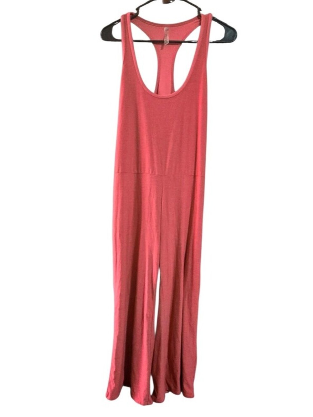 Beyond Yoga Jumpsuit Pink Racerback Wide Leg Sleeveless Loungewear Size S